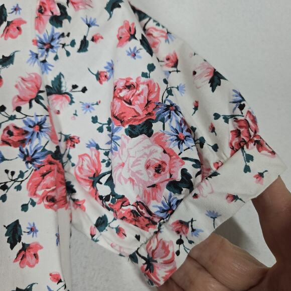 VTG Country Romance Dress Girls sz 6 White Multi Floral Fit & Flare Lace Edging - Picture 4 of 16